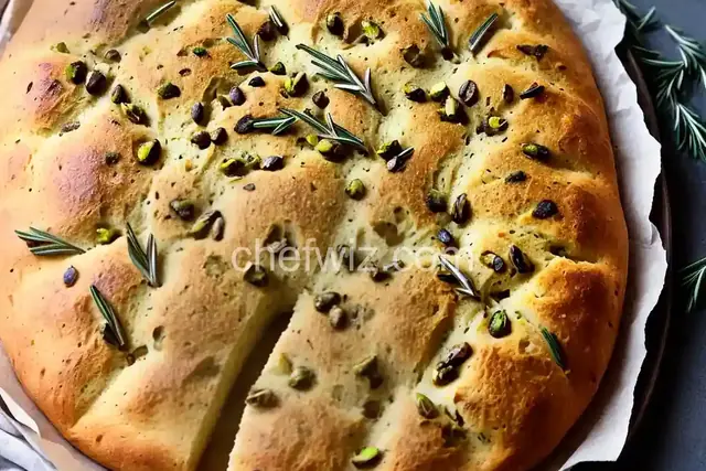 Easy No-Knead Olive-Rosemary Focaccia With Pistachios