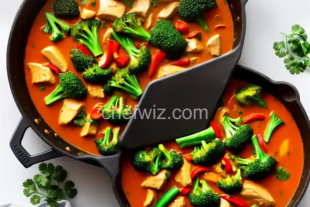 Easy Red Thai Curry with Chicken and Broccoli