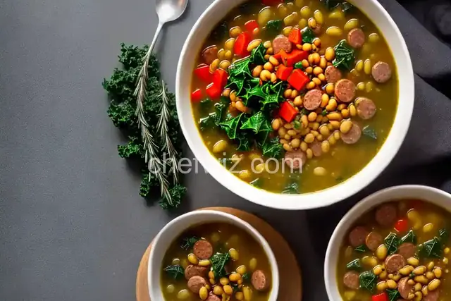 Easy Sausage, Kale, and Black-Eyed Pea Soup With Lemon and Rosemary Recipe