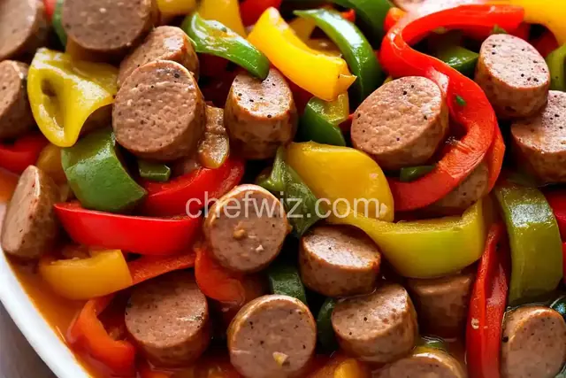Easy Sausage, Peppers and Onions with Elbows