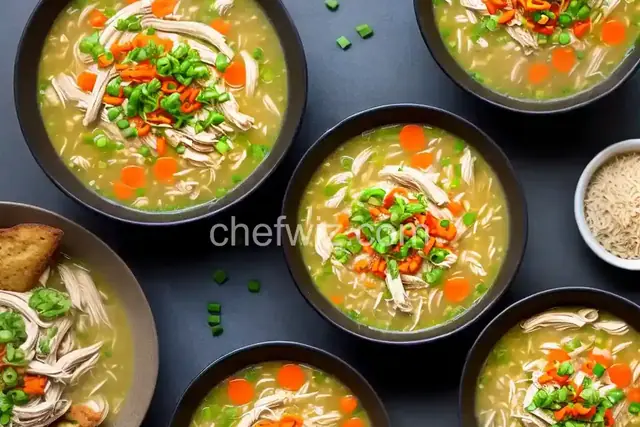 Easy Shredded Chicken and Rice Soup
