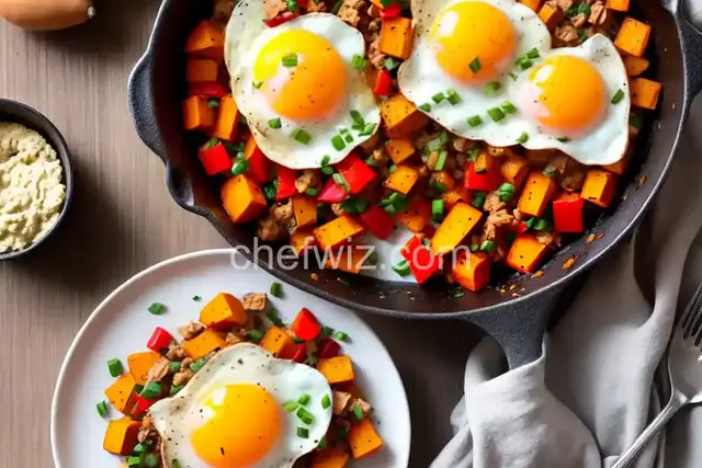 Easy Sweet Potato and Pepper Hash With Eggs Recipe