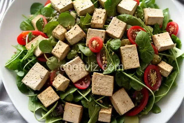 Easy Tofu Salad with Tuna and Watercress