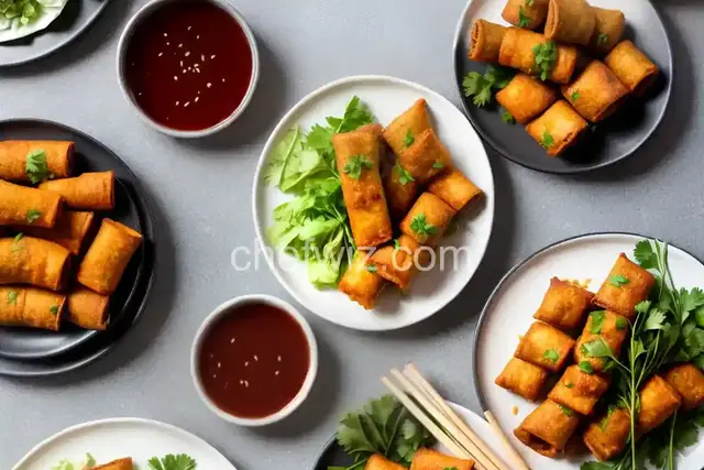 Easy Vegan Crispy Tofu Spring Rolls With Peanut-Tamarind Dipping Sauce Recipe