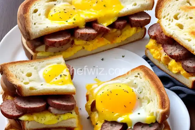 Egg, Sausage and Cheese Breakfast Sandwich