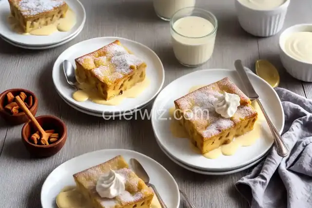 Eggnog Bread Pudding with Coquito Sauce