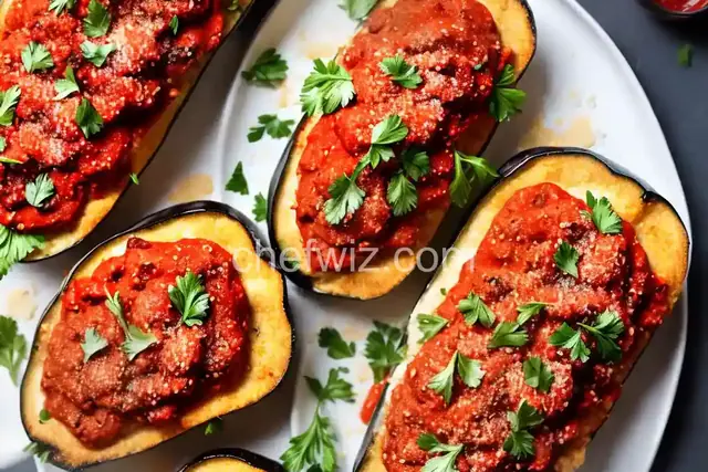 Eggplant Parmesan Boats