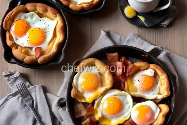 Eggy Puds (Breakfast Yorkshire Puddings With Bacon and Fried Eggs) Recipe