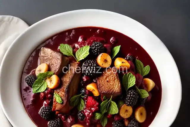 Elk Chop in Blackberry Port Sauce