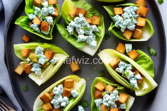 Endive Cups with Blue Cheese, Celery, and Croutons