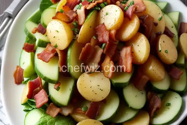 English Pub Potato Salad With Cucumber and Bacon