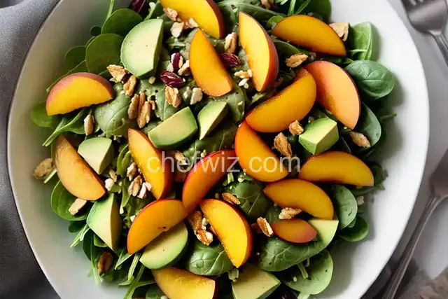 Erin’s Peach & Avocado Green Salad