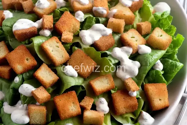 Family Favorite Salad with Homemade Ranch Dressing and Croutons