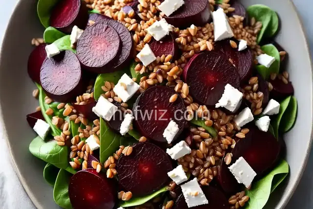 Farro, Roasted Beet and Goat Cheese Salad