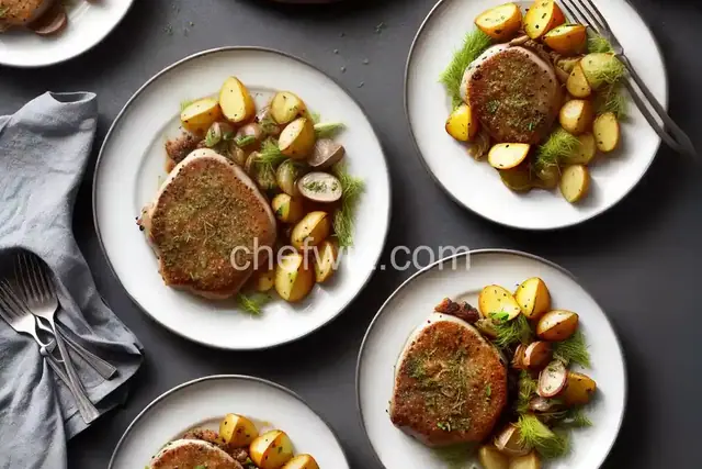 Fennel-Crusted Pork Chops with Potatoes and Shallots