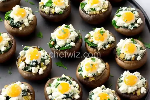 Feta and Spinach Stuffed Mushrooms