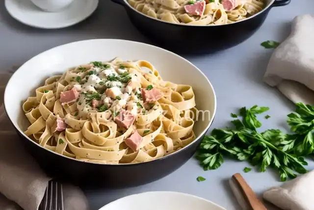 Fettuccine all'Alfredo con Prosciutto di Parma