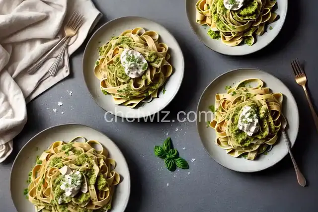 Fettuccine with Creamy Pesto