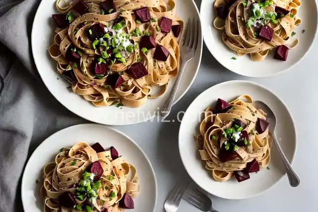 Fettuccine with Creamy Roasted Beet Sauce