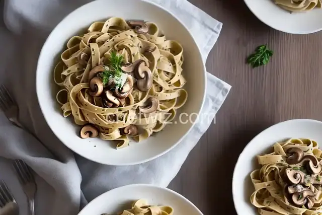 Fettuccine with White Truffle Butter and Mushrooms