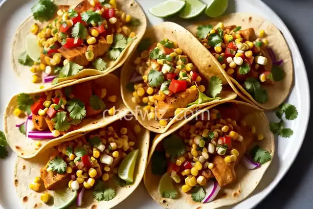 Fiery Fish Tacos with Crunchy Corn Salsa