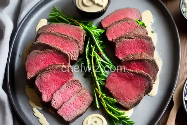 Filet of Beef with Mustard Mayo Horseradish Sauce