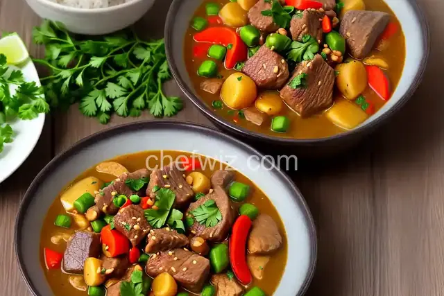 Filipino style pork and vegestable stew (Lauya)