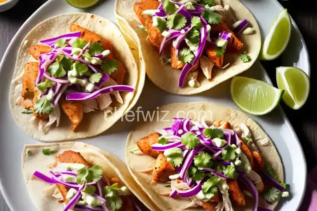 Fish Tacos with Cabbage Slaw and Pickled Red Onions