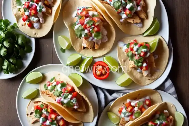Fish Tacos with Creamy Chipotle Sauce and Pico de Gallo