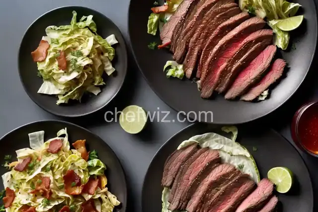 Flank Steak with Cabbage and Bacon