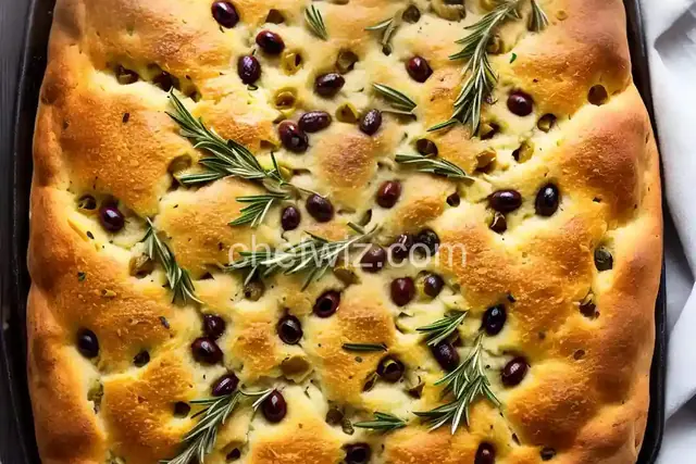 Focaccia with Olives and Rosemary