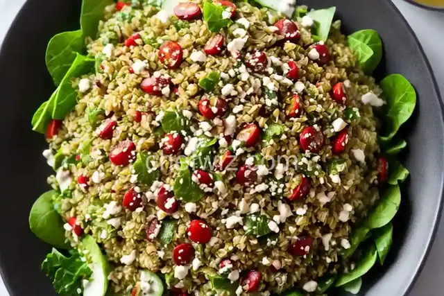 Freekeh Salad with Tahini Dressing