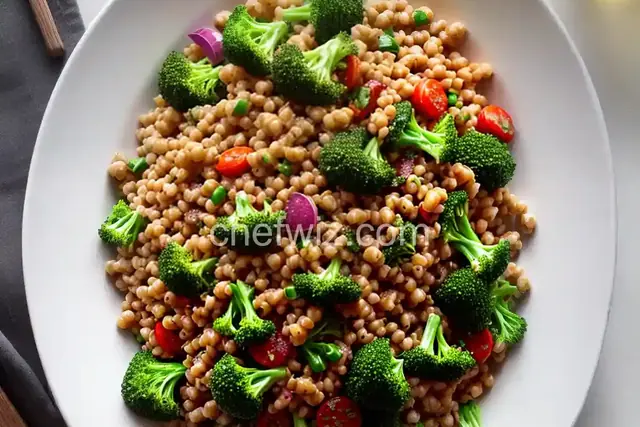 Fregola Salad with Broccoli and Cipollini Onions