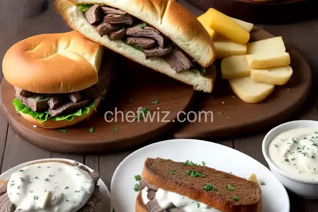 French Dip Steak Sandwiches with Horseradish Sauce