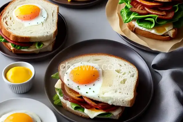 French Egg and Bacon Sandwich