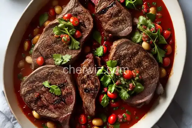 French in a Flash: Grilled Lamb Chops with Port Syrup, Garlic Confit, and Sauce Vierge 'Persillade' Recipe