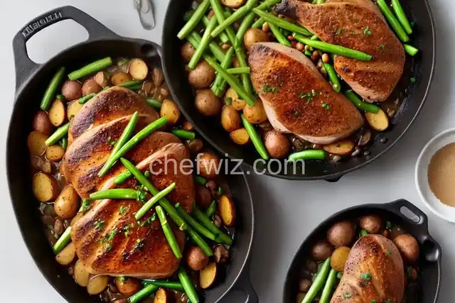 French in a Flash: Rustic Roast Duck with New Potatoes, Sugar Snaps, and Spring Onions Recipe