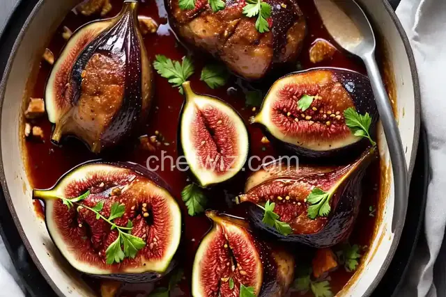 Fresh Figs and Chicken Thighs in Shallot-Balsamic Reduction