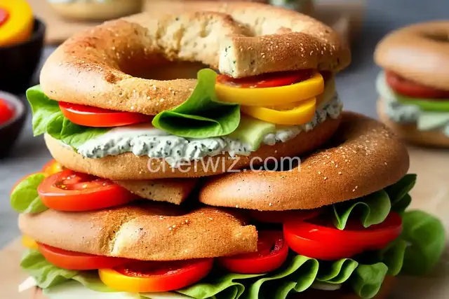 Fresh Veggie Bagel Sandwich