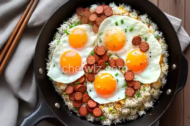 Fried Egg and sausage rice