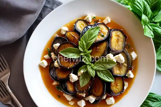 Fried Eggplant With Crispy Basil and Whipped Honey Feta