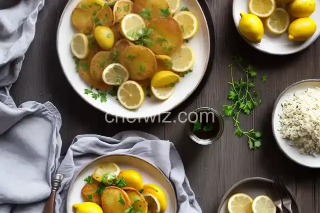 Fried Smashed Potatoes with Lemons