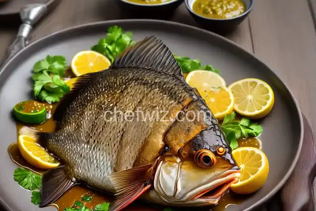 Fried Whole Fish with Tomatillo Sauce