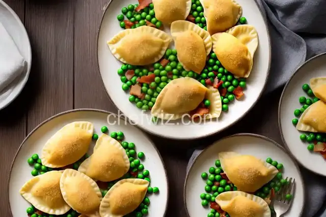 From a Polish Country House Kitchen's Pierogi With Potato, Cheese, Bacon, and Peas Filling