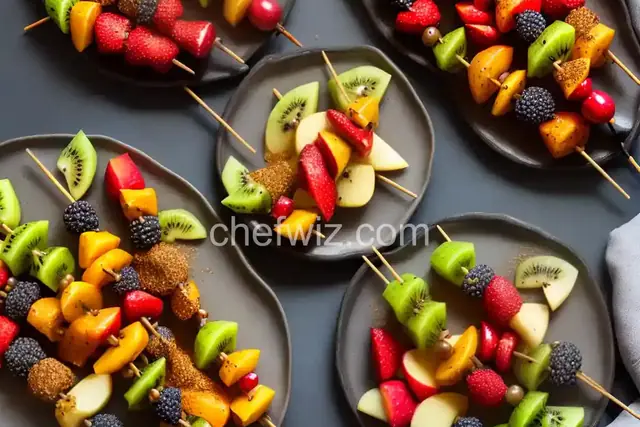 Fruit Skewers with Apple Cinnamon Dipping Sauce
