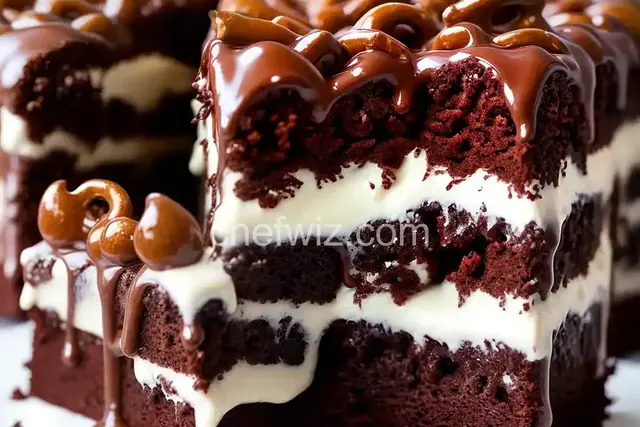 Fudgy Chocolate Pretzel Cake Recipe