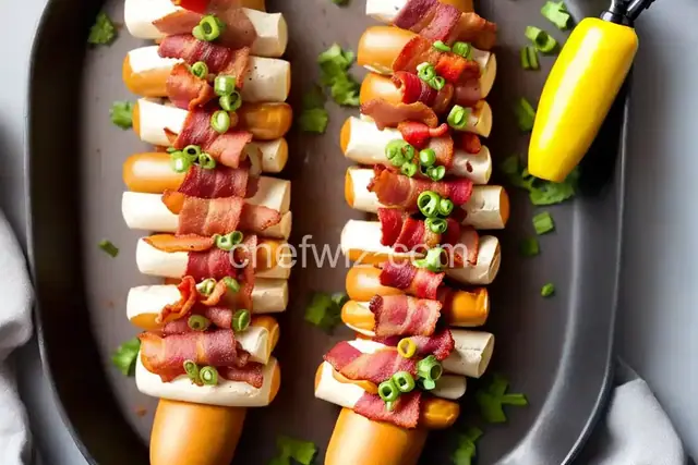 Fully Loaded Bacon-Wrapped Hot Dogs