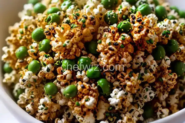 Furikake Popcorn with Wasabi Peas