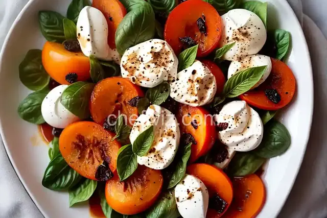 Fuyu Persimmon and Burrata Caprese Salad