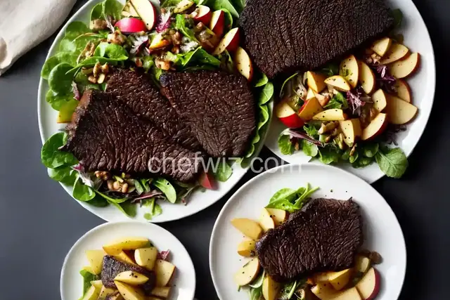 Gabe's Coffee-Crusted Hanger Steak with Apple, Fennel, and Herb Salad